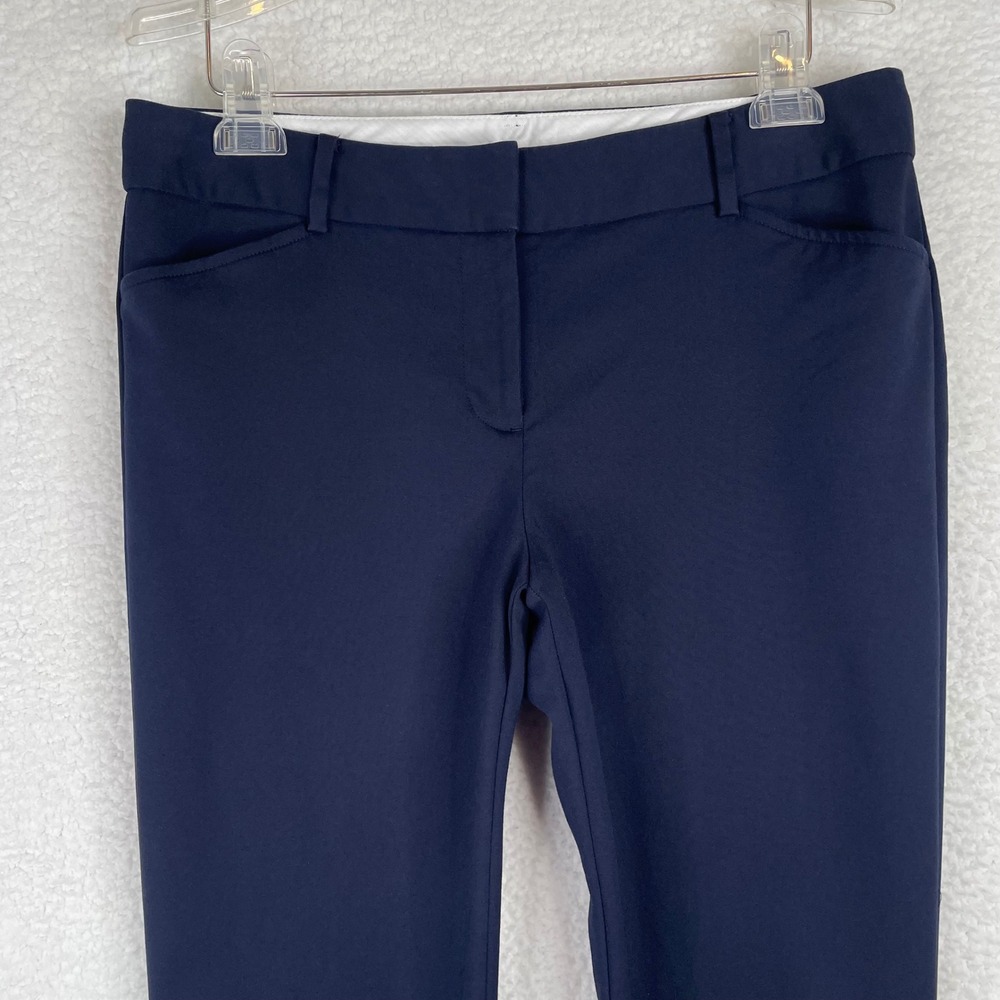 Talbots Hampshire Ankle Pants 10P Navy Blue Button Hem Straight Leg Trousers